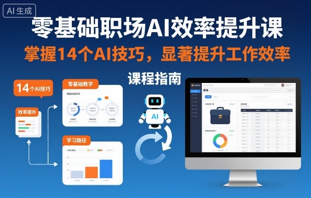 零基础职场AI效率提升课,掌握14个AI技巧,显著提升工作效率-萝卜兔资源站