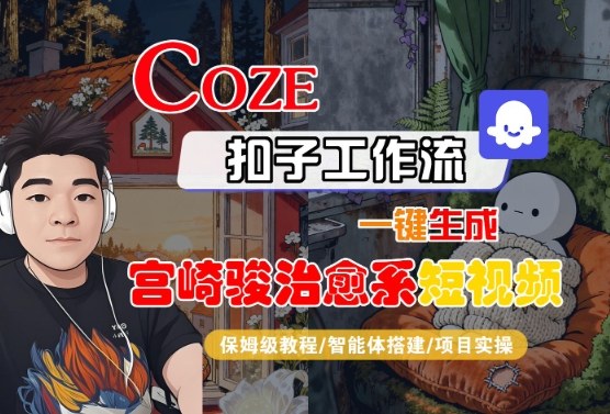 Coze扣子智能体工作流一键生成“宫崎骏治愈系“短视频，全流程保姆级教学-萝卜兔资源站