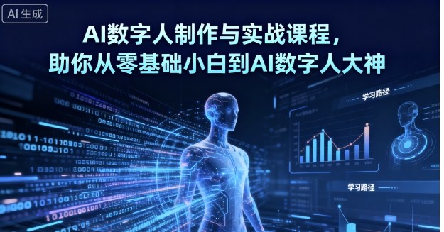 AI数字人制作与实战课程，助你从零基础小白到AI数字人大神-萝卜兔资源站