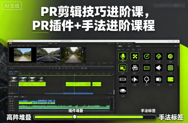 PR剪辑技巧进阶课,PR插件+手法进阶课程-萝卜兔资源站