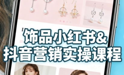 抖音+小红书饰品卖货：货源、开店、内容全教会，让新手快速掌握饰品线上营销全流程，轻松开启变现路-萝卜兔资源站