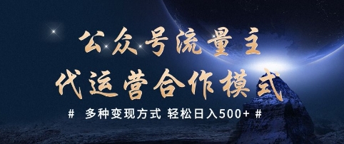 公众号流量主代运营  多种变现方式 轻松日入5张【揭秘】-萝卜兔资源站