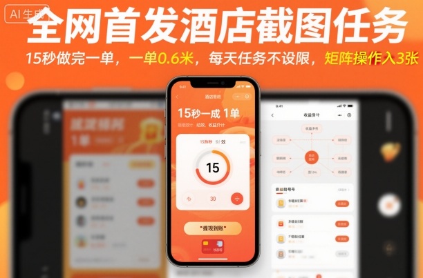 全网首发酒店截图任务,15秒做完一单,一单0.6米,每天任务不设限,矩阵操作日入3张【揭秘】-萝卜兔资源站