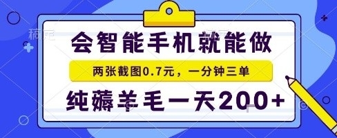 手机项目，二十秒一单，纯薅羊毛一天2张+做就有【揭秘】-萝卜兔资源站