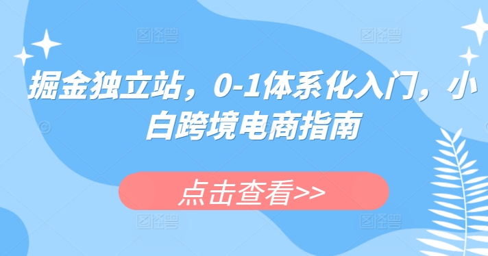 掘金独立站，0-1体系化入门，小白跨境电商指南-萝卜兔资源站