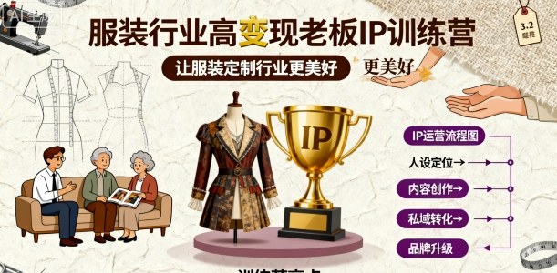 服装行业高变现老板IP训练营，让服装定制行业更美好-萝卜兔资源站