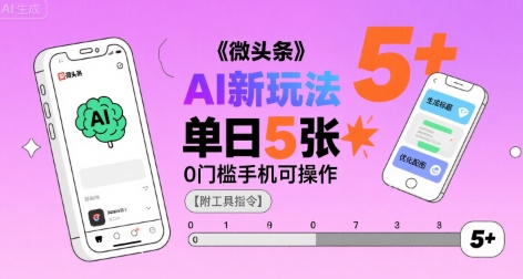 微头条AI新玩法，小白单日5张+，0门槛手机可操作【附工具指令】-萝卜兔资源站