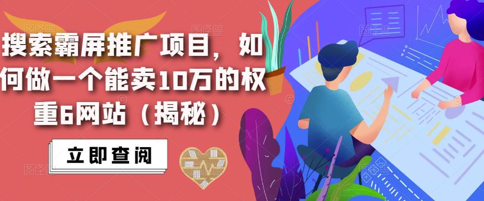 搜索霸屏推广项目，如何做一个能卖10万的权重6网站（揭秘）-萝卜兔资源站