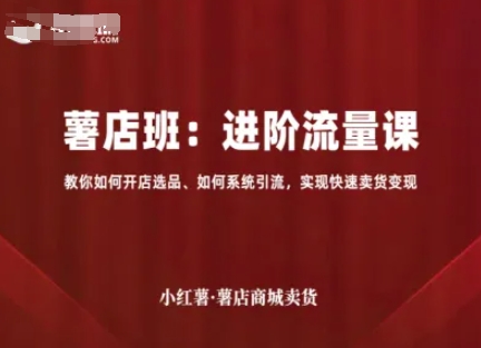 小红薯薯店商城卖货，进阶流量课，教你如何开店选品、如何系统引流，实现快速卖货变现-萝卜兔资源站