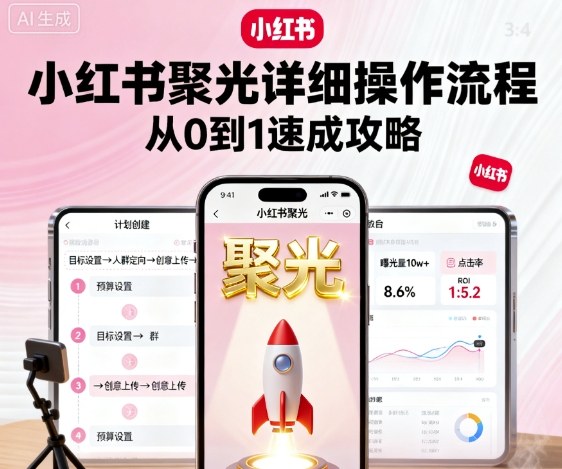 小红书聚光详细操作流程，小红书聚光从0到1速成攻略-萝卜兔资源站