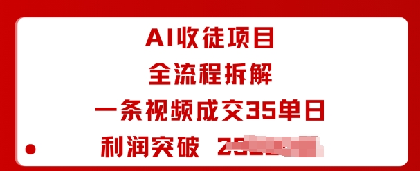 AI收徒项目全流程拆解一条视频成交35单日利润突破1k+-萝卜兔资源站