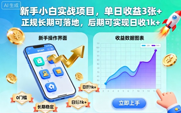 新手小白实战项目,单日收益3张+,正规长期可落地,后期可实现日收1k+【揭秘】-萝卜兔资源站