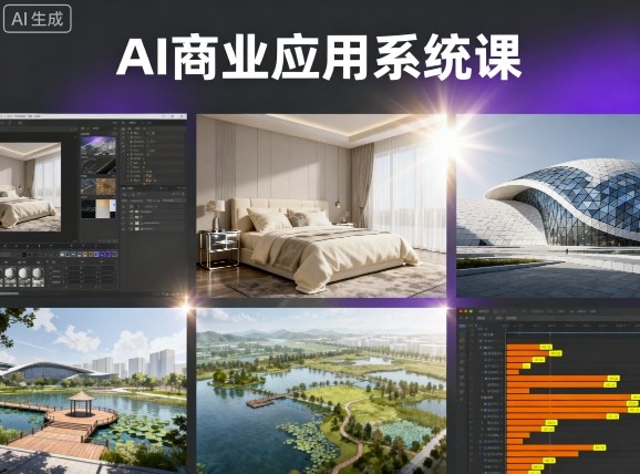 AI商业应用系统课，室内-软装-建筑-景观，智能设计+效果图+动画画实战-萝卜兔资源站