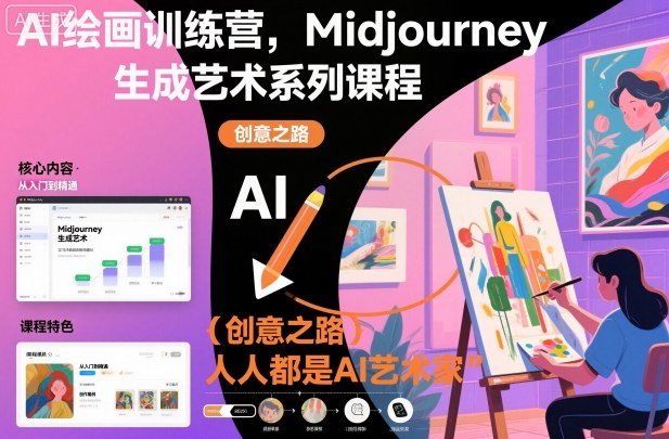 AI绘画训练营，Midjourney生成艺术系列课程，人人都是AI艺术家-萝卜兔资源站