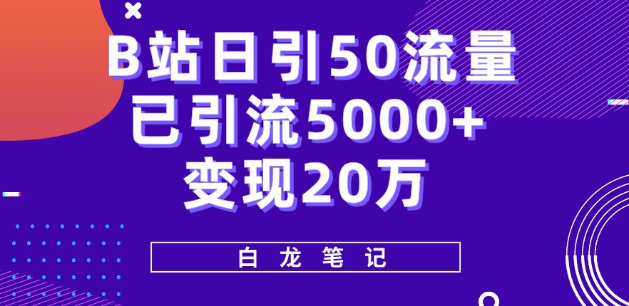 B站日引50+流量，实战已引流5000+变现20万，超级实操课程-萝卜兔资源站