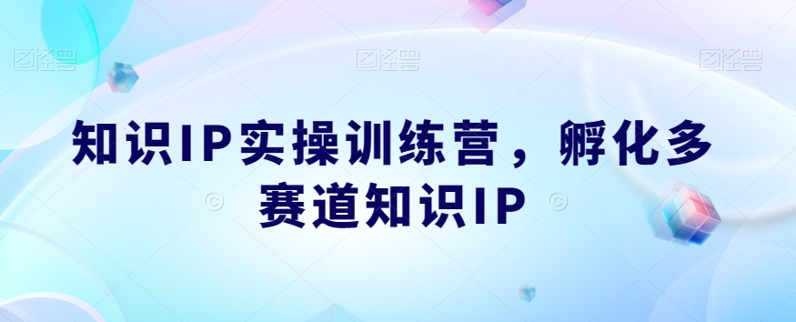 知识IP实操训练营，​孵化多赛道知识IP-萝卜兔资源站