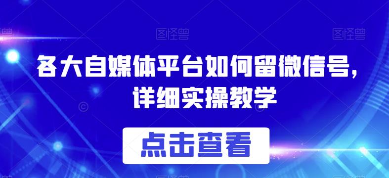 各大自媒体平台如何留微信号，详细实操教学【揭秘】-萝卜兔资源站