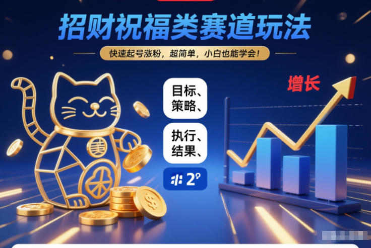 招财祝福类赛道玩法,快速起号涨粉,超简单,小白也能学会!-萝卜兔资源站