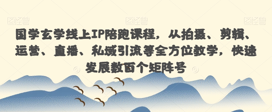 国学玄学线上IP陪跑课程，从拍摄、剪辑、运营、直播、私域引流等全方位教学，快速发展数百个矩阵号-萝卜兔资源站