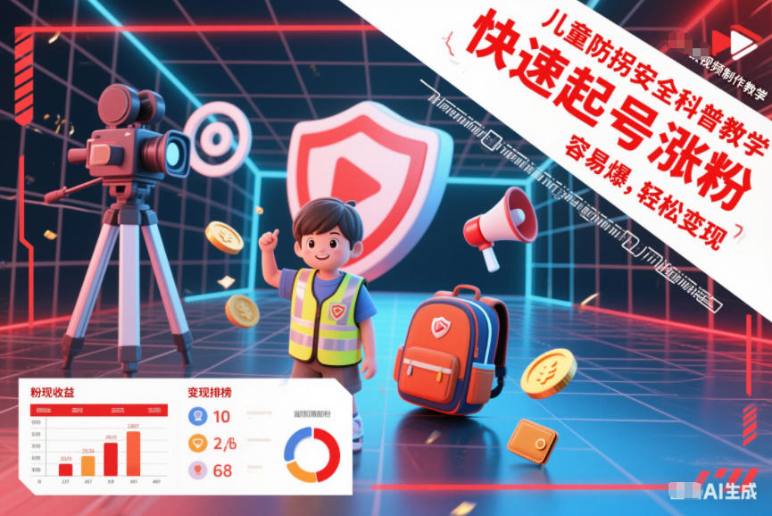 儿童防拐安全科普知识视频制作教学,快速起号涨粉,容易爆,轻松变现-萝卜兔资源站