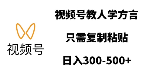视频号教人学方言，只需复制粘贴，日入多张-萝卜兔资源站