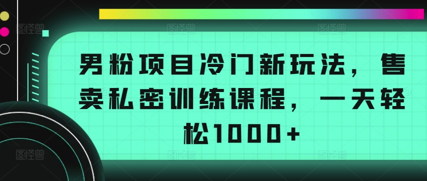 男粉项目冷门新玩法，售卖私密训练课程，一天轻松1000+【揭秘】-萝卜兔资源站