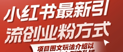 小红书最新引流创业粉方式，项目图文玩法介绍以及如何安全倒流私域-萝卜兔资源站
