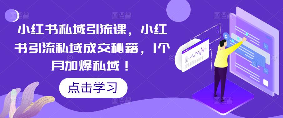 小红书私域引流课，小红书引流私域成交秘籍，1个月加爆私域！【揭秘】-萝卜兔资源站