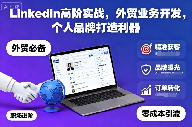 Linkedin高阶实战,外贸业务开发,个人品牌打造利器-萝卜兔资源站