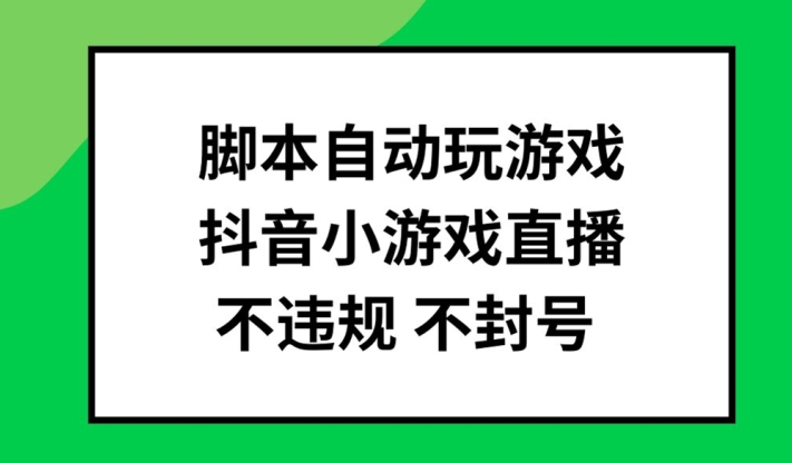 脚本自动玩游戏，抖音小游戏直播，不违规不封号可批量做【揭秘】-萝卜兔资源站