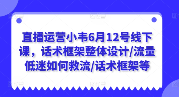 直播运营小韦6月12号线下课，话术框架整体设计/流量低迷如何救流/话术框架等-萝卜兔资源站