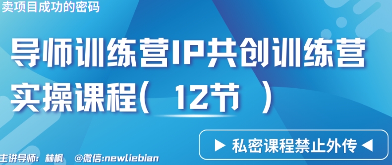 导师训练营3.0IP共创训练营私密实操课程（12节）-卖项目的密码成功秘诀【揭秘】-萝卜兔资源站
