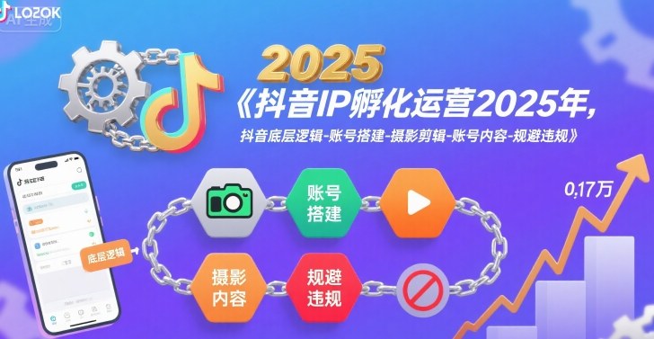 抖音IP孵化运营2025年，抖音底层逻辑-账号搭建-摄影剪辑-账号内容-规避违规-萝卜兔资源站