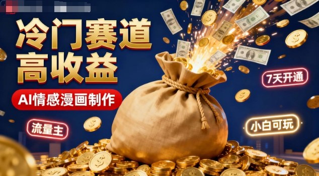 公众号冷门赛道,用AI做情感漫画,7天开通流量主,操作简单,小白可玩-萝卜兔资源站