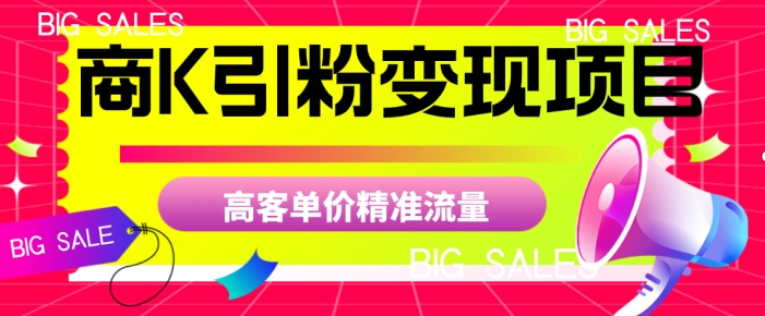 商K引粉变现项目，高客单价精准流量【揭秘】-萝卜兔资源站