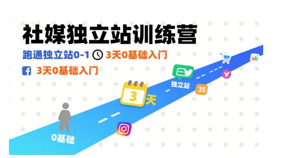 社媒独立站训练营，跑通独立站0-1，3天0基础入门-萝卜兔资源站