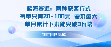 蓝海赛道：需求量大 单月累计下来能突破3W-萝卜兔资源站