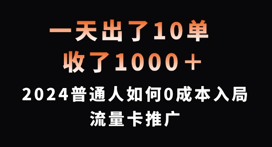 一天出了10单，收了1000+，2024普通人如何0成本入局流量卡推广【揭秘】-萝卜兔资源站