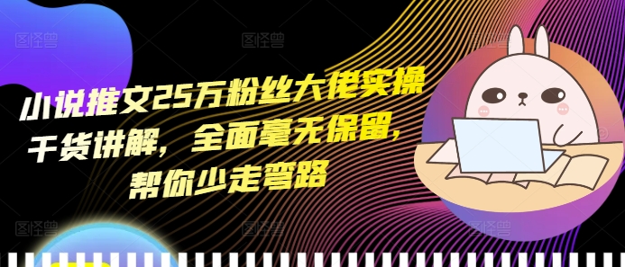 小说推文25万粉丝大佬实操干货讲解，全面毫无保留，帮你少走弯路-萝卜兔资源站