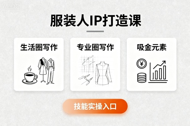 服装人IP打造课，文案创富+生活圈写作+专业圈写作+服装人专属+吸金元素+技能实操-萝卜兔资源站