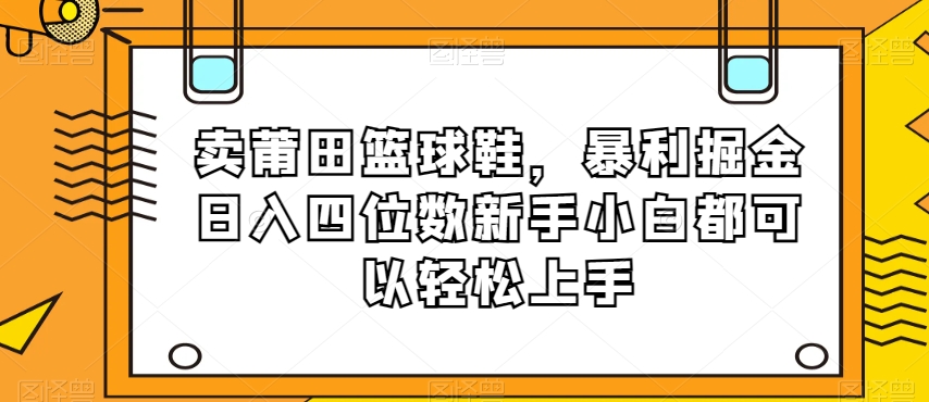 卖莆田篮球鞋，暴利掘金日入四位数新手小白都可以轻松上手【揭秘】-萝卜兔资源站