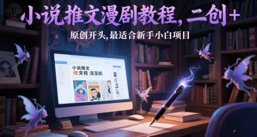 小说推文漫剧教程，二创+原创开头，最适合新手小白项目-萝卜兔资源站