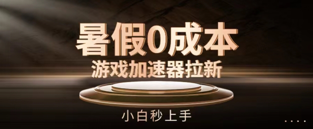 暑假0成本游戏加速器拉新，小白秒上手，无需投资【揭秘】-萝卜兔资源站