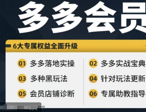 拼多多会员，拼多多实战宝典+实战落地实操，从新手到高阶内容全面覆盖-萝卜兔资源站