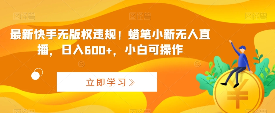 最新快手无版权违规！蜡笔小新无人直播，日入600+，小白可操作【揭秘】-萝卜兔资源站