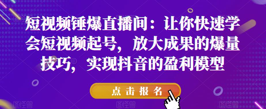 短视频锤爆直播间：让你快速学会短视频起号，放大成果的爆量技巧，实现抖音的盈利模型-萝卜兔资源站