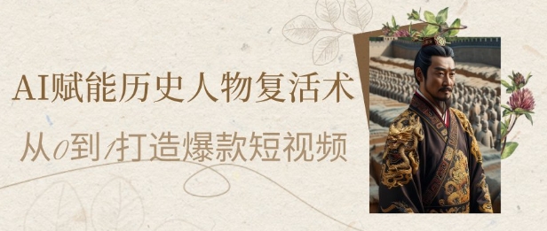AI赋能历史人物复活术：从0到1打造爆款短视频，7天涨粉10W，小白也能月入过1W-萝卜兔资源站