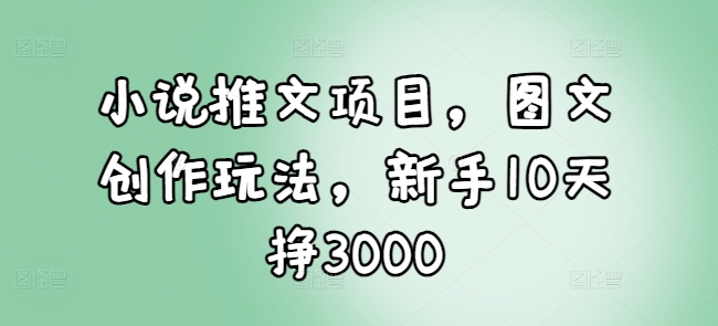 小说推文项目，图文创作玩法，新手10天挣3000-萝卜兔资源站