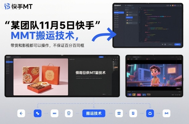 某团队11月5日快手MT搬运技术，带货和影视都可以操作，不保证百分百同框，自测-萝卜兔资源站