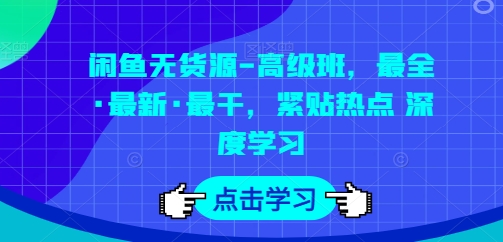闲鱼无货源-高级班，最全·最新·最干，紧贴热点 深度学习-萝卜兔资源站